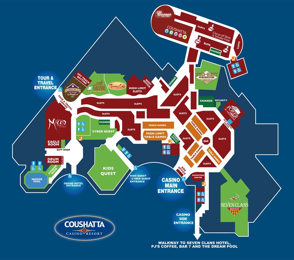 coushatta casino louisiana map