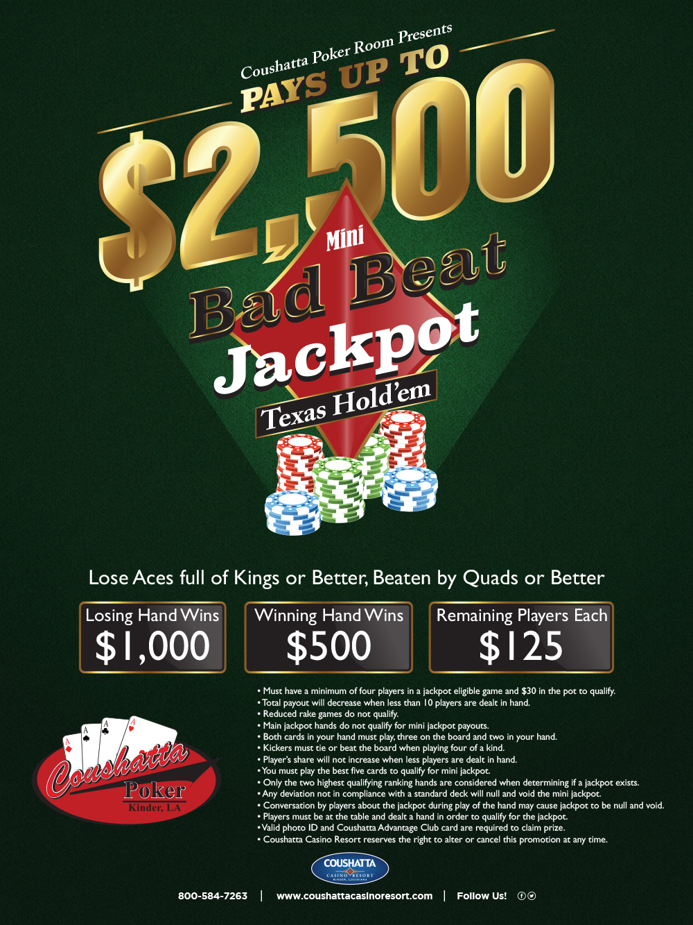 Poker Tournaments and Promotions Coushatta Casino Resort