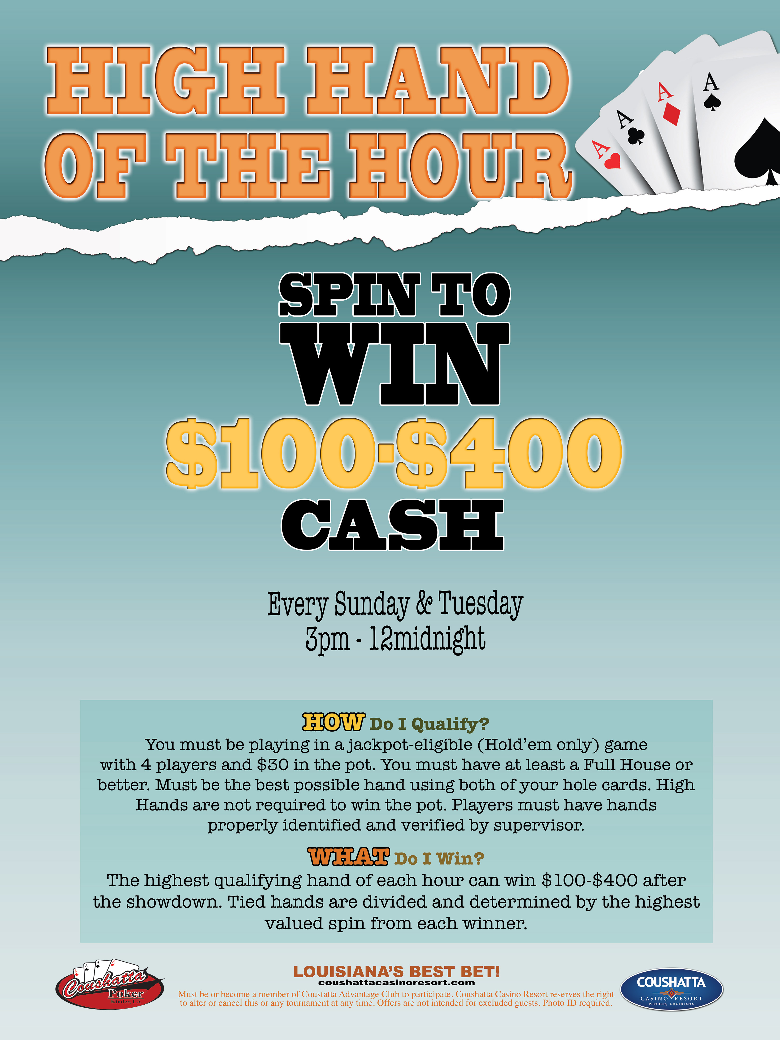 3 card poker grand eagle casino bonus