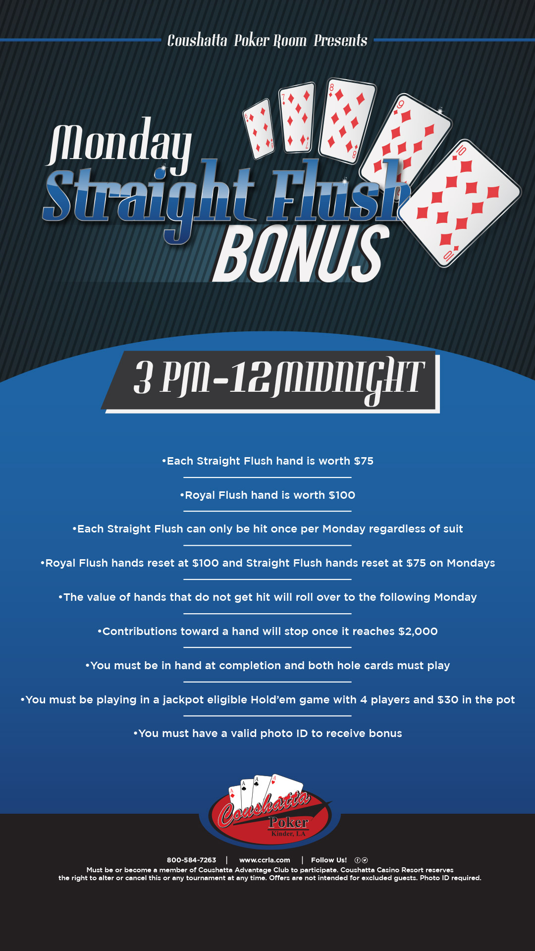 Poker Tournaments and Promotions Coushatta Casino Resort