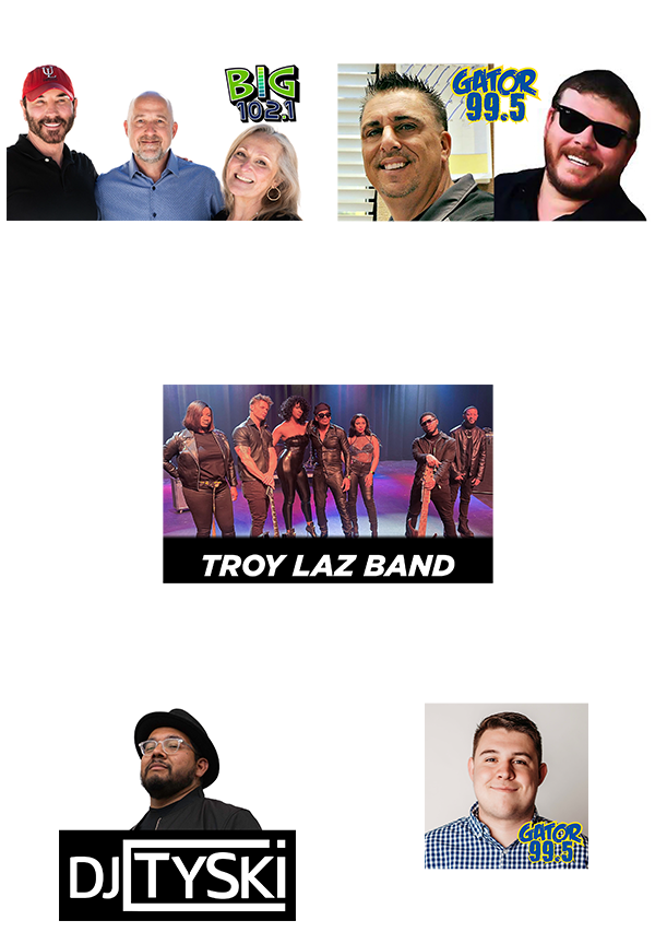 Contest judges include Mike Soileau and Chad Austin  (Gator 99.5 Lake Charles), CJ, Fast and Renée (BIG 102.1 Lafayette). With DJ TySki and MC Chaston (Gator 99.5 Lake Charles) and live music by Troy Laz Band 10pm-1am.