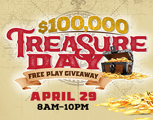 $100,000 Treasure Day Free Play Giveaway